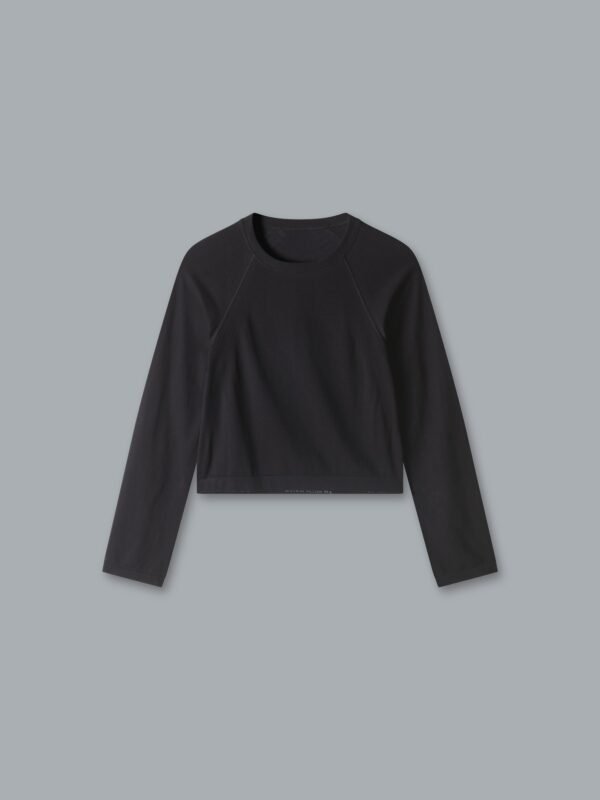 HERE TODAY Cropped Long Sleeve Tee Black