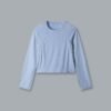 HERE TODAY MELANGE Cropped Long Sleeve Tee Blue Marl