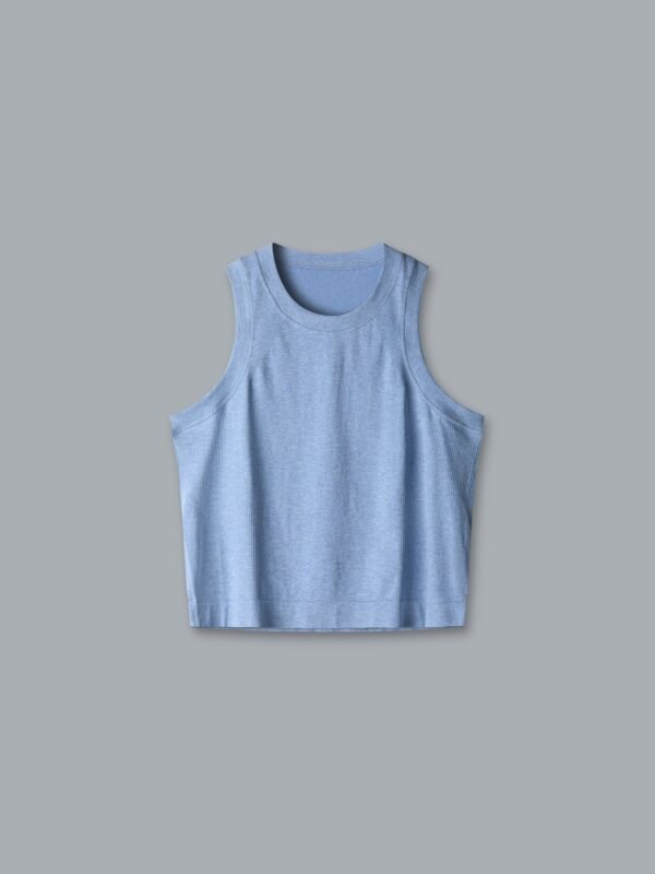 HERE TODAY MELANGE Cropped Tank Blue Marl