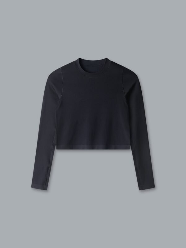 Top-PowerCropLongSleeveBlack POWER CROP Long Sleeve Top Black
