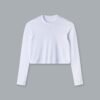 POWER CROP Long Sleeve Top White