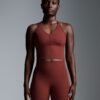 FEMME FATALE Longline Sports Bra Rust