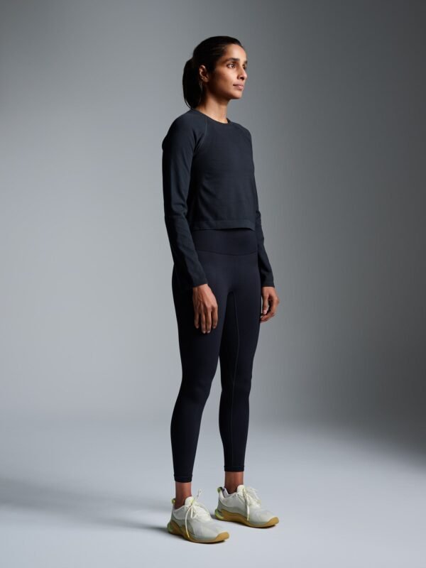 HERE TODAY Cropped Long Sleeve Tee Black