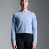 HERE TODAY MELANGE Cropped Long Sleeve Tee Blue Marl