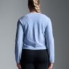 HERE TODAY MELANGE Cropped Long Sleeve Tee Blue Marl