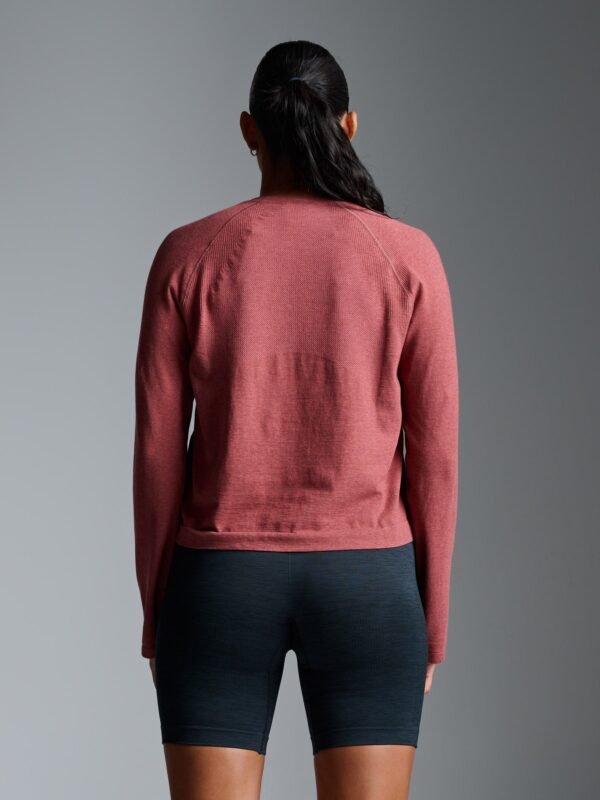 HERE TODAY MELANGE Cropped Long Sleeve Tee Earth Marl