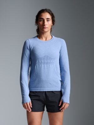 HERE TODAY MELANGE Long Sleeve Tee Blue Marl