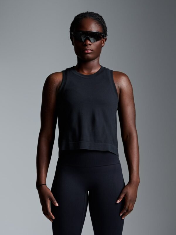 HERE TODAY Cropped Tank Black