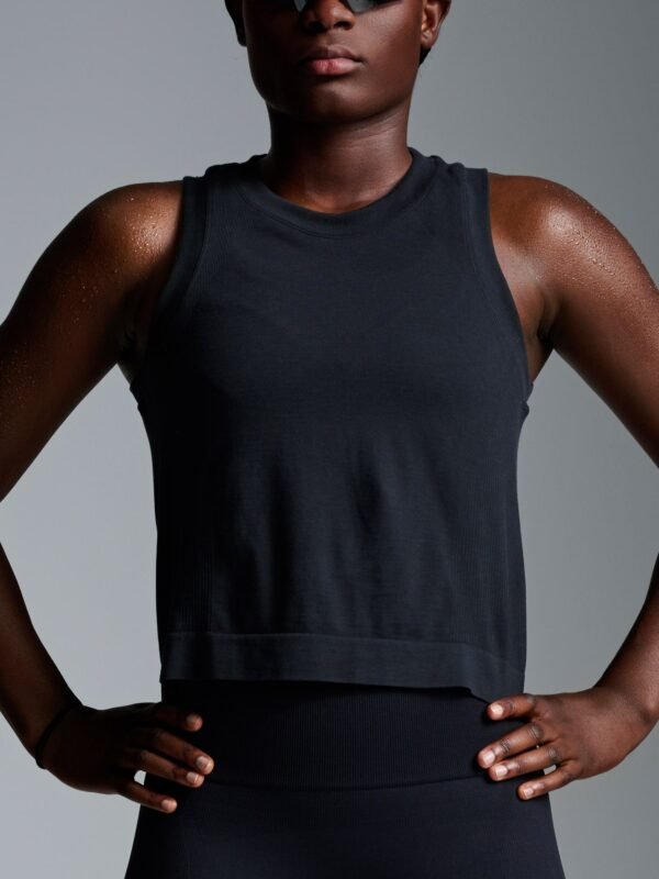HERE TODAY Cropped Tank Black