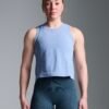 HERE TODAY MELANGE Cropped Tank Blue Marl