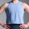 HERE TODAY MELANGE Cropped Tank Blue Marl
