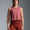 HERE TODAY MELANGE Cropped Tank Earth Marl