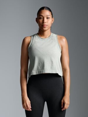HERE TODAY MELANGE Cropped Tank Sage Marl
