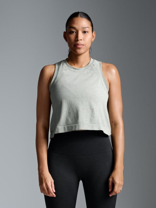 HERE TODAY MELANGE Cropped Tank Sage Marl