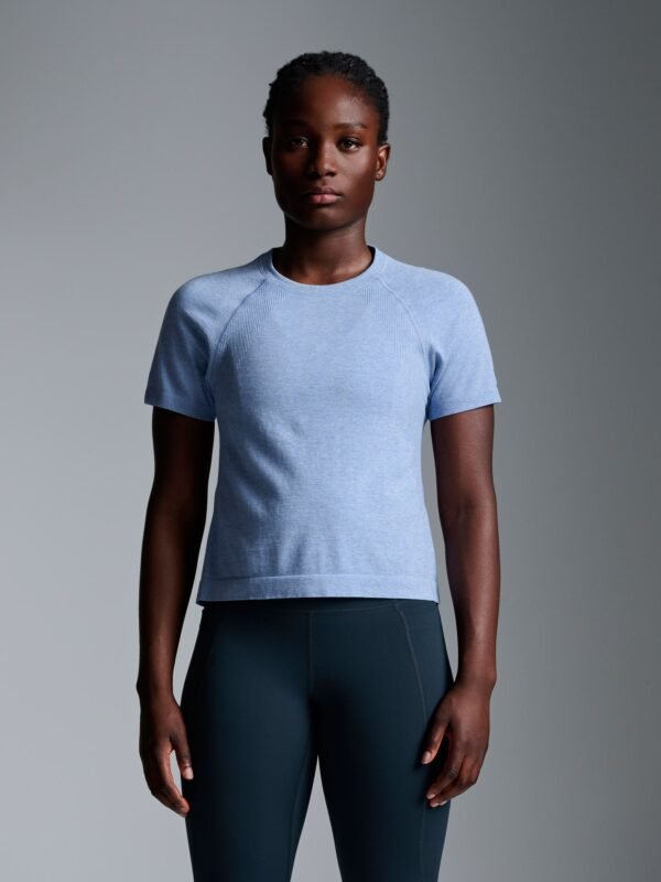 HERE TODAY MELANGE Cropped Tee Blue Marl
