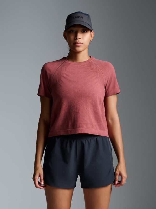 HERE TODAY MELANGE Cropped Tee Earth Marl