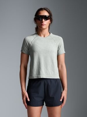 HERE TODAY MELANGE Cropped Tee Sage Marl