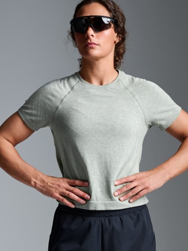 HERE TODAY MELANGE Cropped Tee Sage Marl