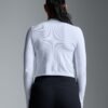 POWER CROP Long Sleeve Top White