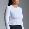 POWER CROP Long Sleeve Top White