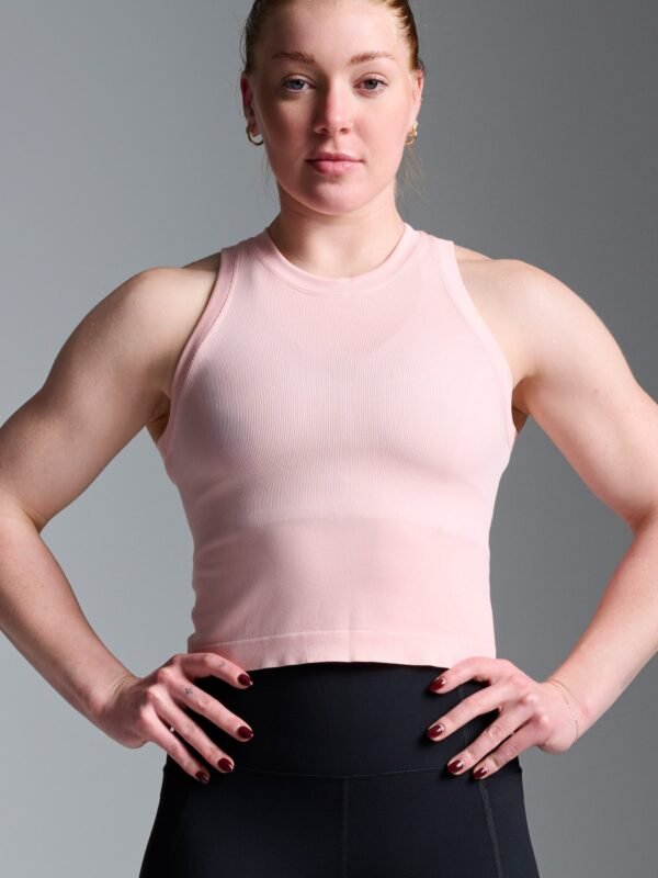 POWER CROP Tank Electric Peach