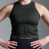 POWER CROP Tank Olive